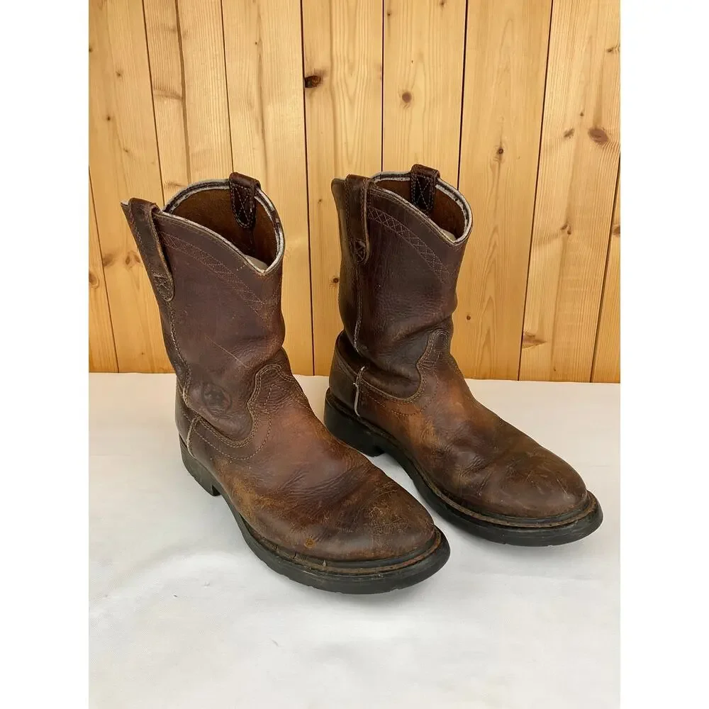 Ariat Men's Groundbreaker Work Boots Distressed Size 10D